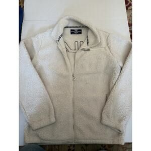 White Fila sherpa fleece full-zip jacket
